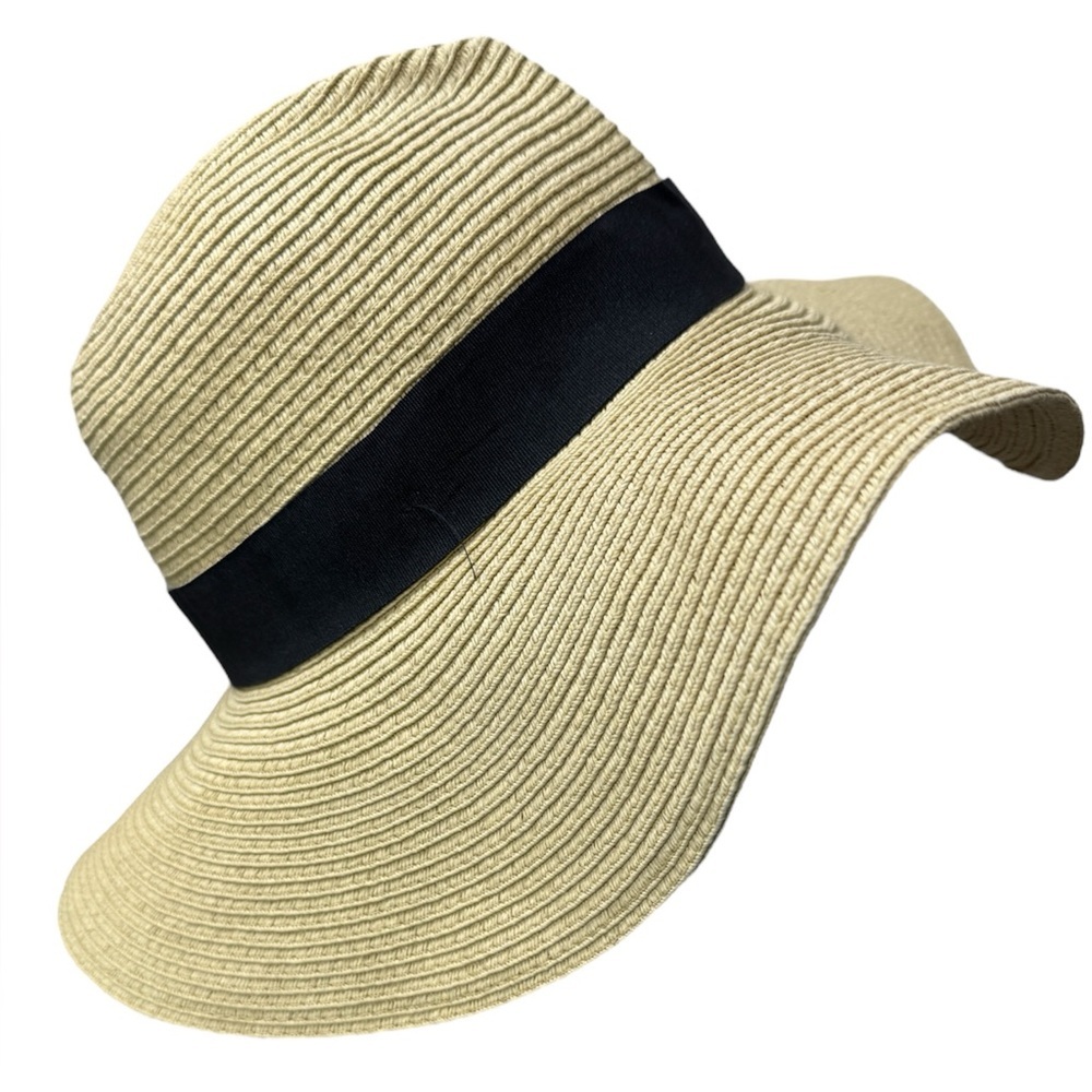 Gap Floppy Wide Brim Woven Paper Beach Hat EUC